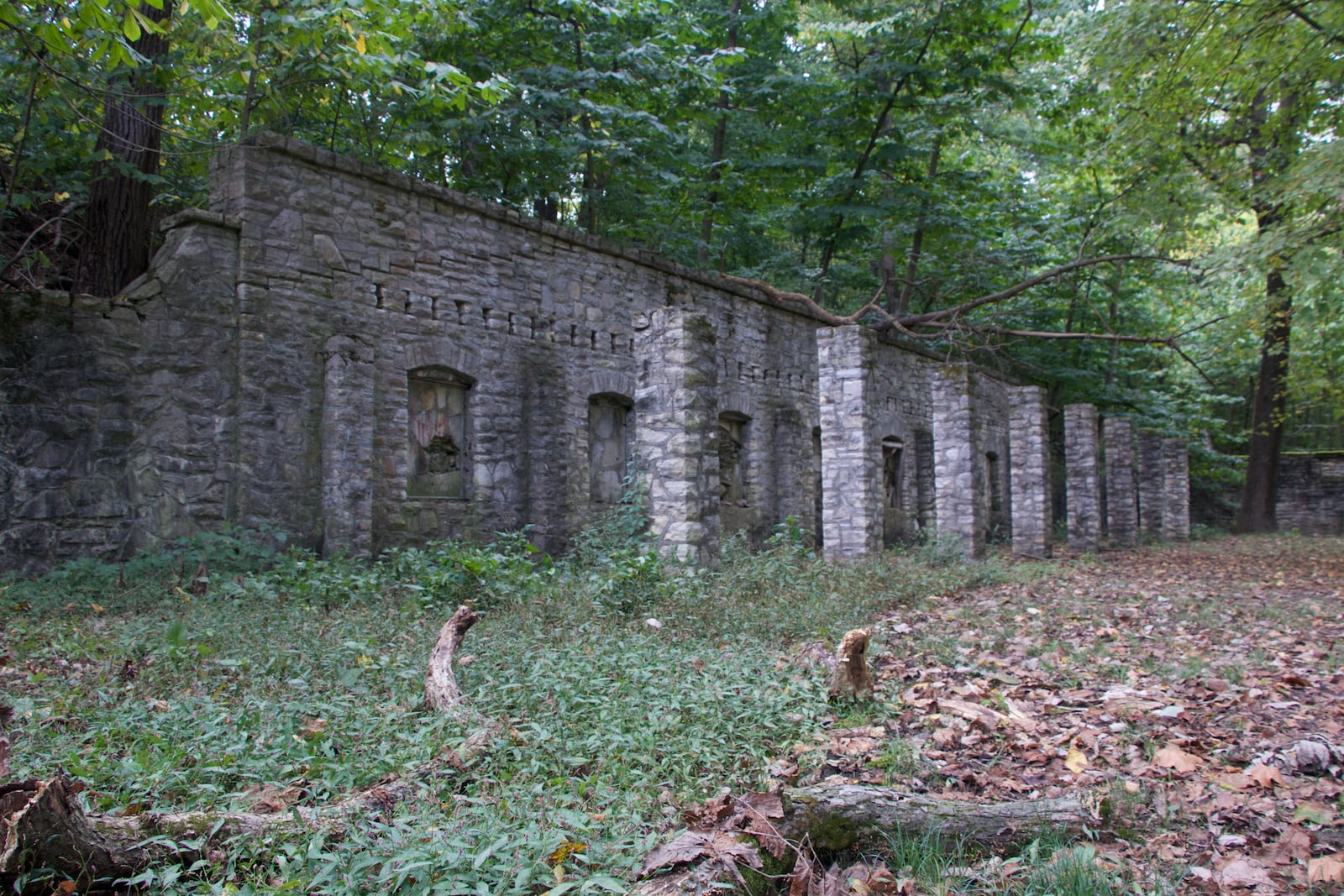 Surviving stone ruins at Fort Belle Fontaine Park in north St. Louis County, Missouri, the site of the first U.S. military installation west of the Mississippi River.