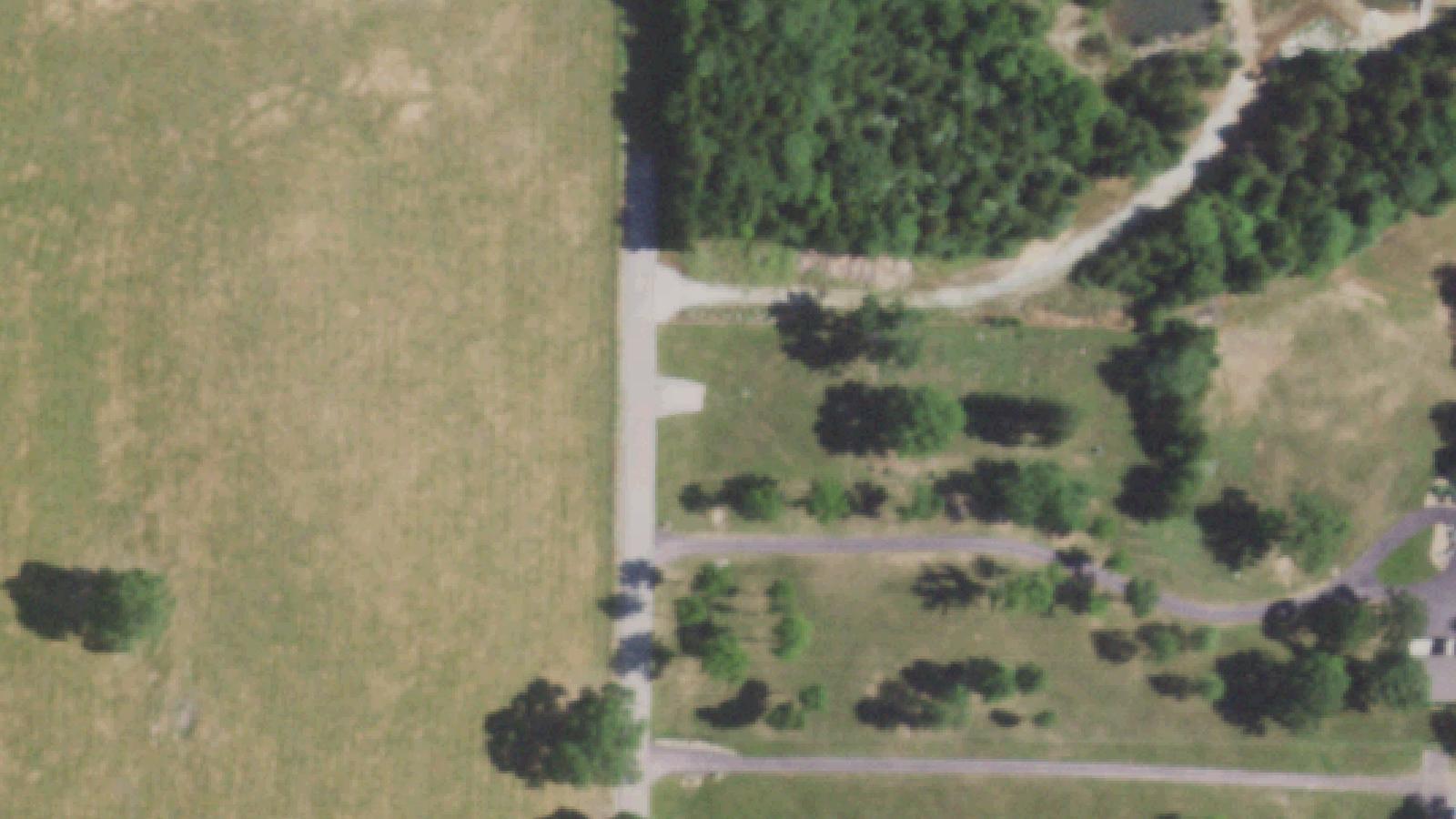 Aerial survey view of Lees Cemetery