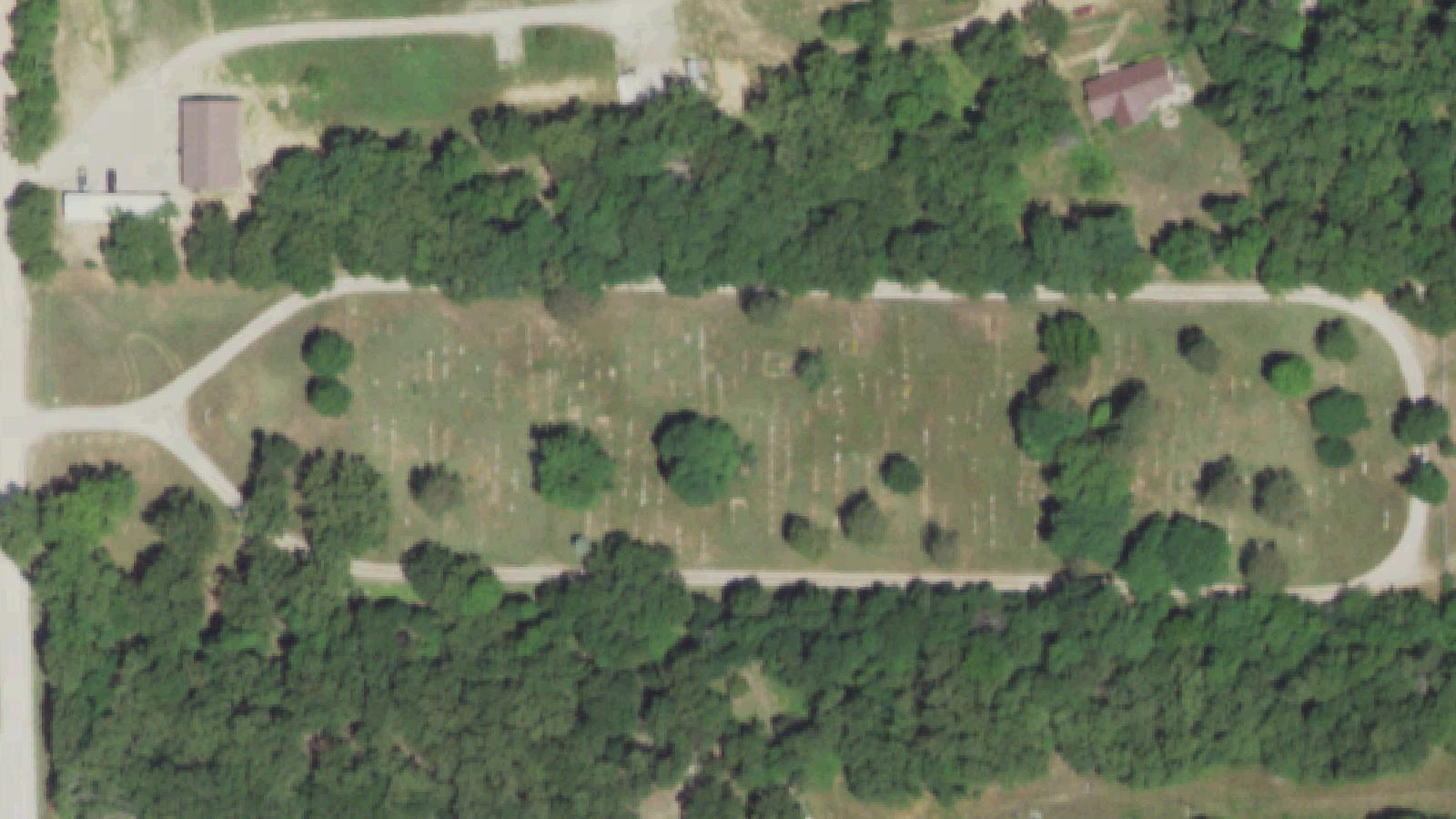 Aerial survey view of Lonesome Hill Cemetery