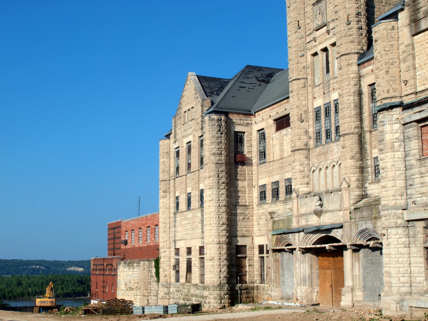 Exterior view of the historic Missouri State Penitentiary in Jefferson City, Missouri
