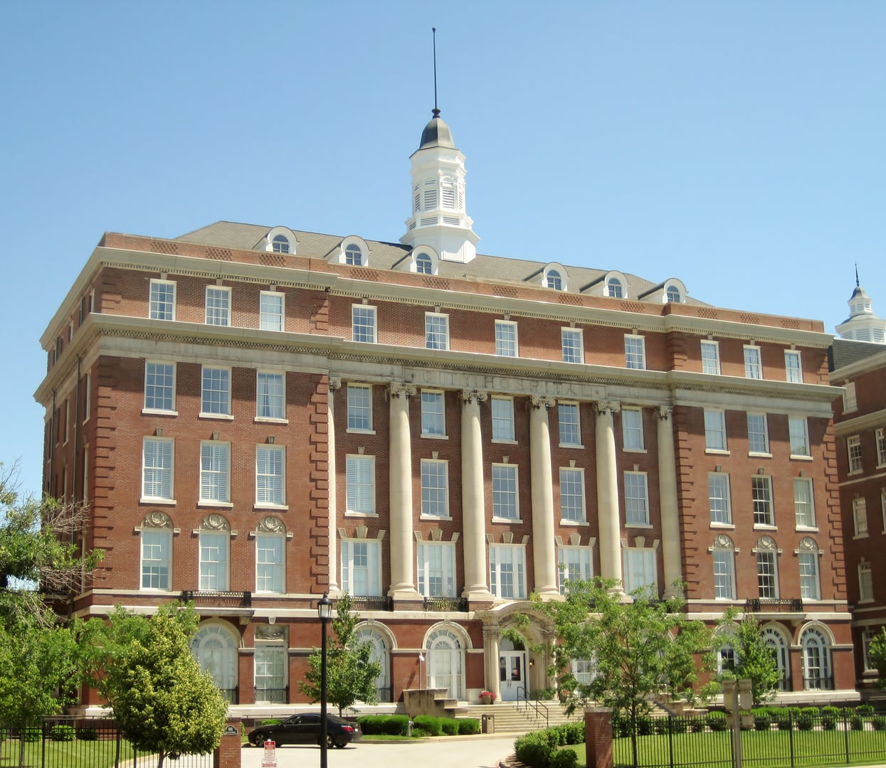 Restored Georgian Revival facade of the former Saint Louis City Hospital, located in the City Hospital Historic District on Lafayette Avenue in St. Louis, Missouri.