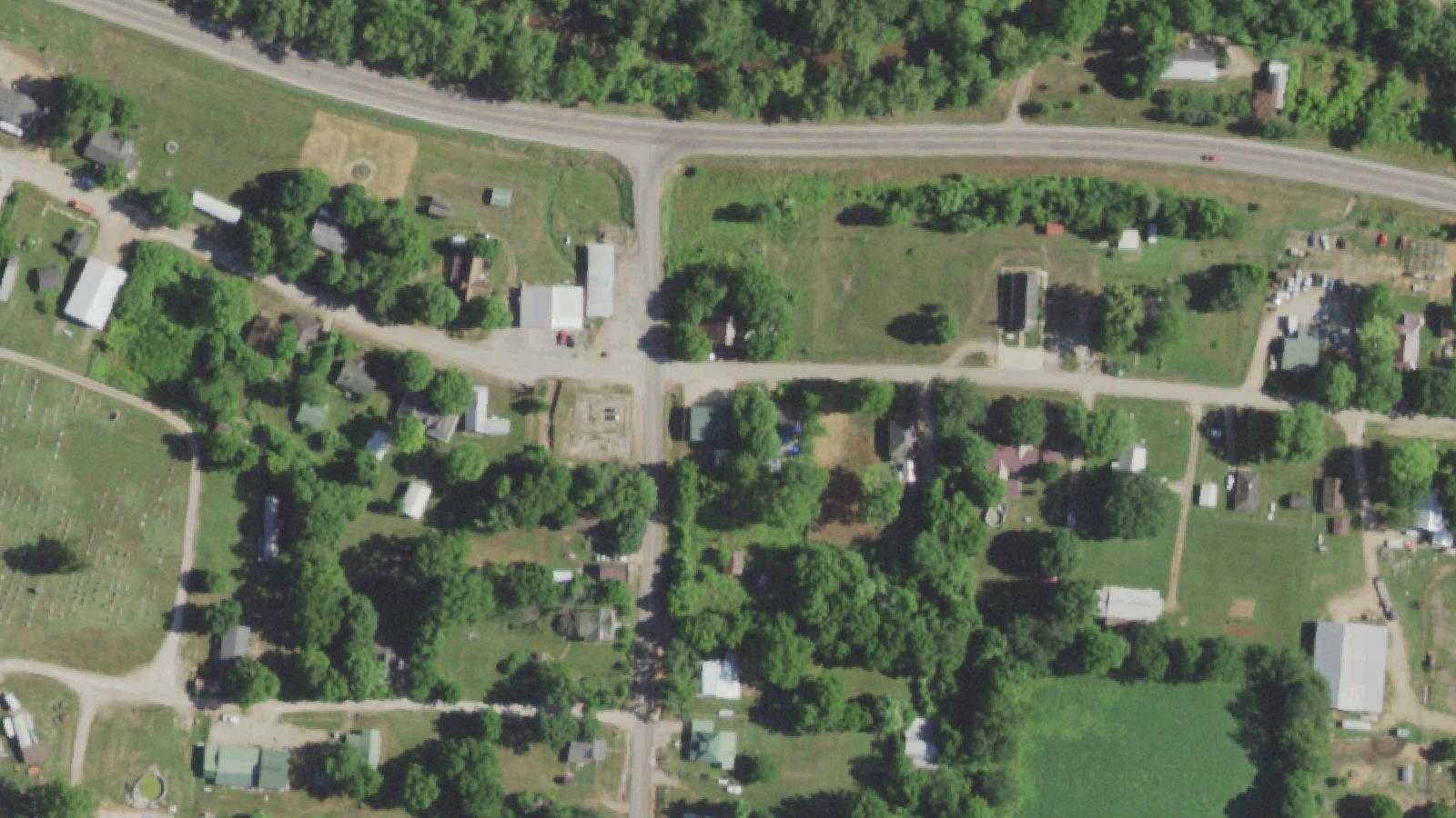 Aerial survey view of Old Fort Benton / Old Patterson School Site