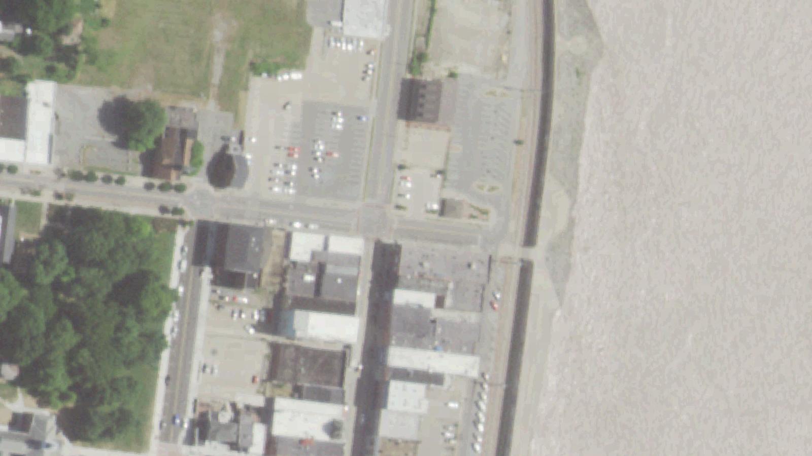 Aerial survey view of Pike Lodge (Former Marquette Schoolhouse)