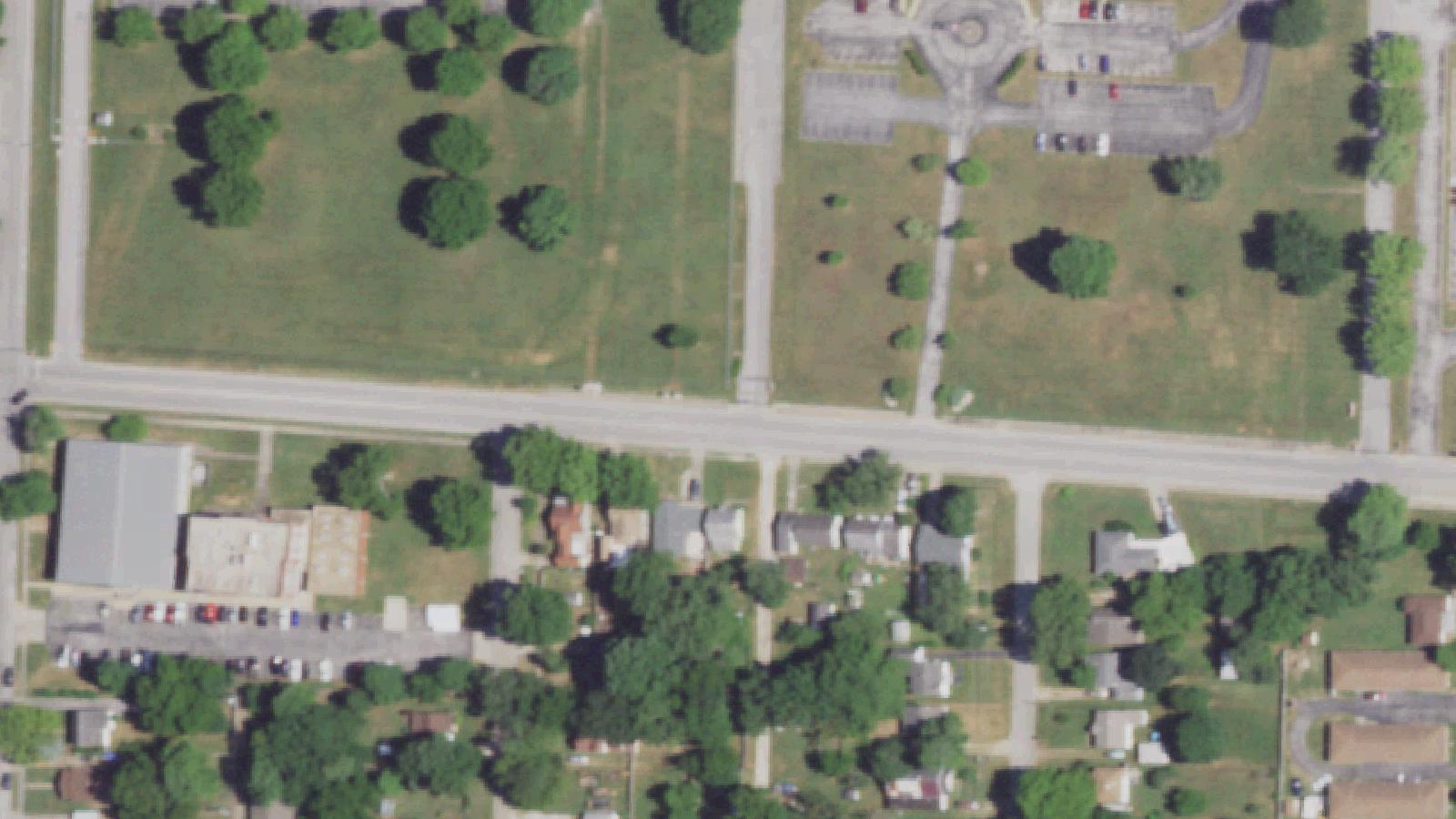 Aerial survey view of Pythian Castle