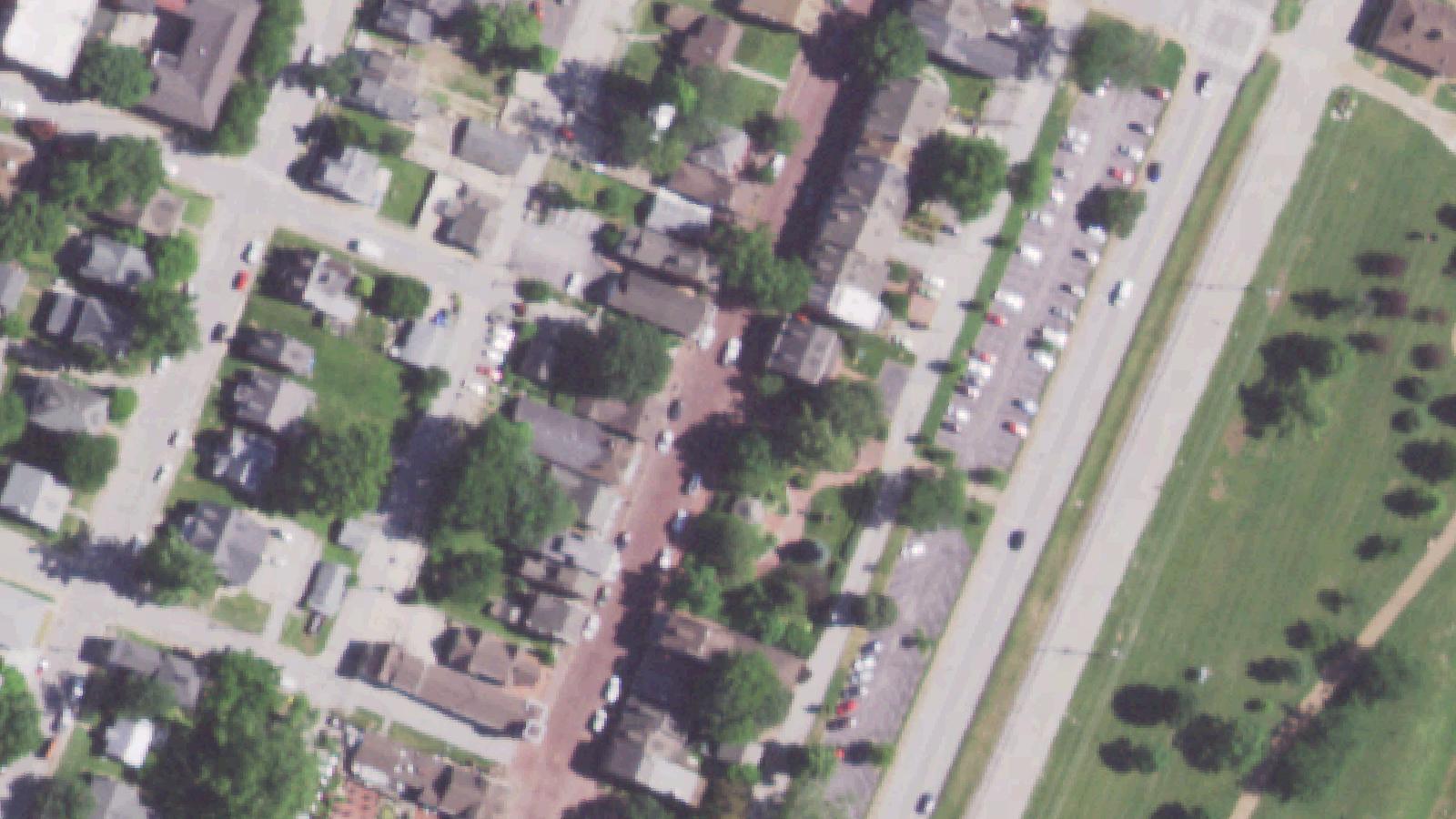 Aerial survey view of St. Charles Borromeo Lost Cemetery