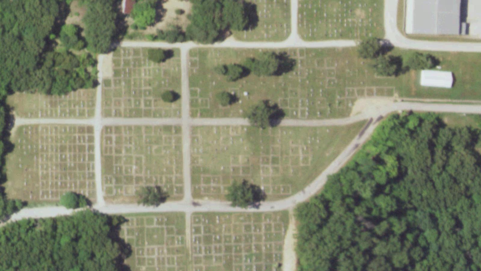 Aerial survey view of Wheeler Cemetery
