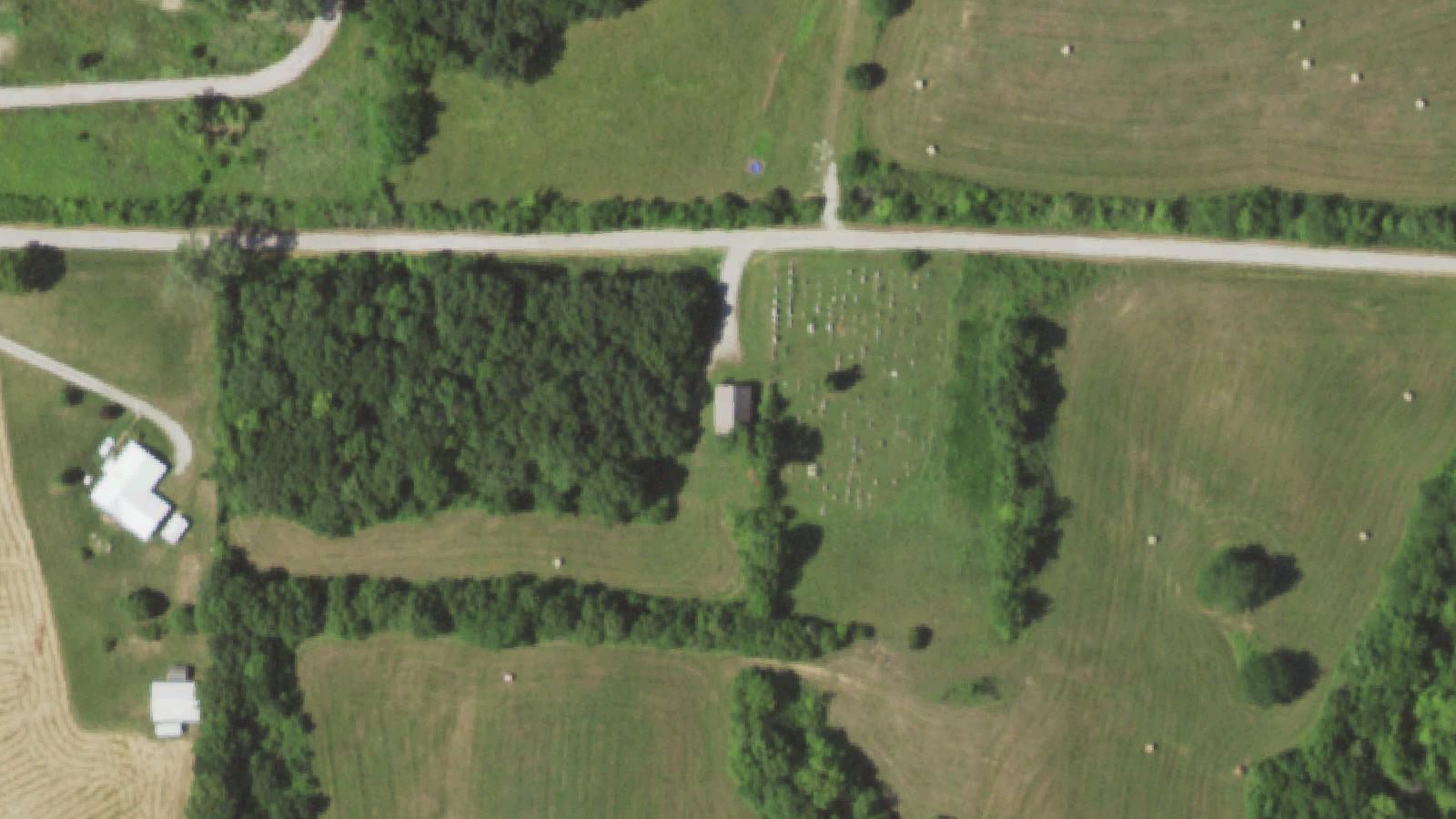 Aerial survey view of Workman Chapel