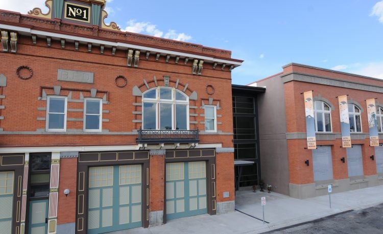 Historic 1900 fire station building housing the Butte-Silver Bow Public Archives in Butte, Montana
