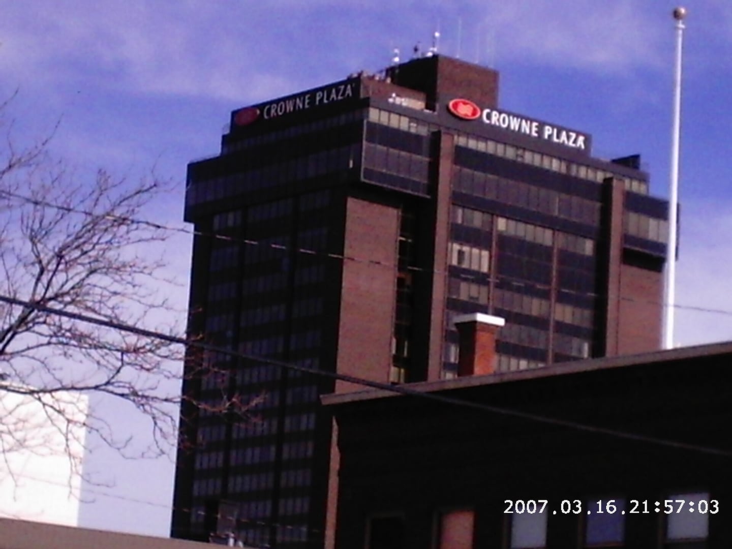The high-rise hotel at 27 North 27th Street in downtown Billings, Montana — opened in 1980 as the Sheraton, later the Crowne Plaza, now the DoubleTree by Hilton