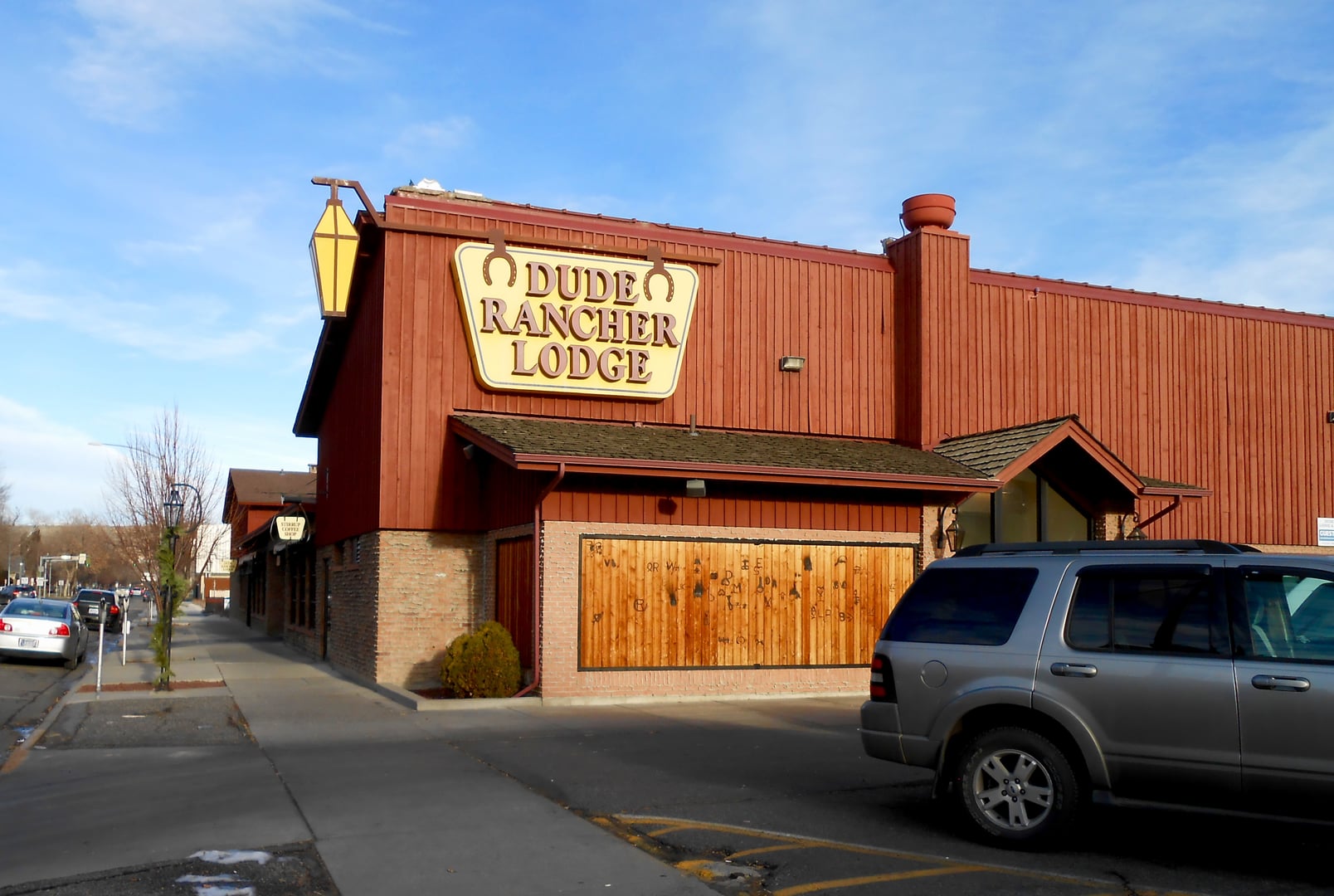 Exterior of the Dude Rancher Lodge, a 1950 Western-themed motor lodge in Billings, Montana