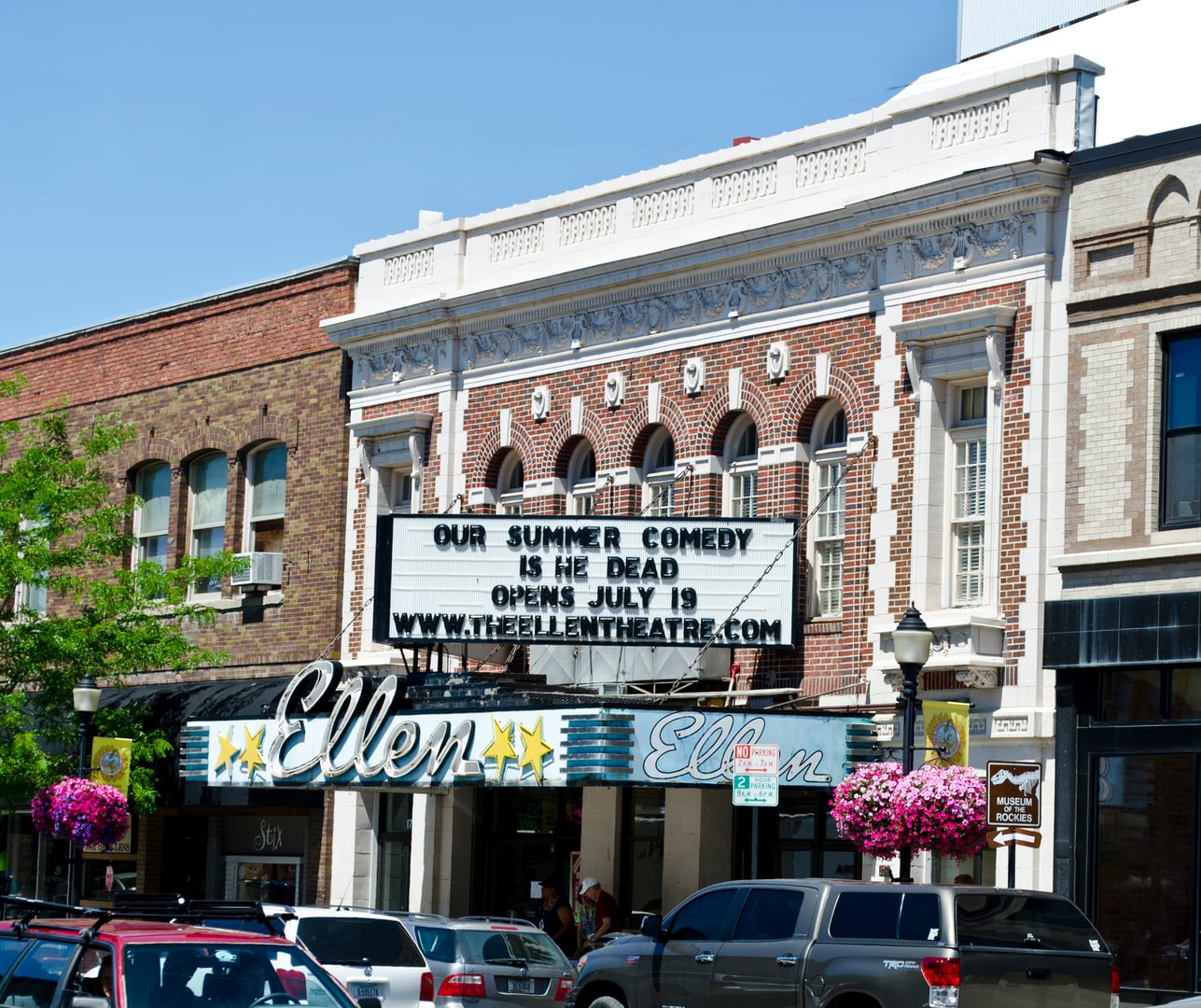 Exterior of the Ellen Theatre on Main Street in Bozeman, Montana