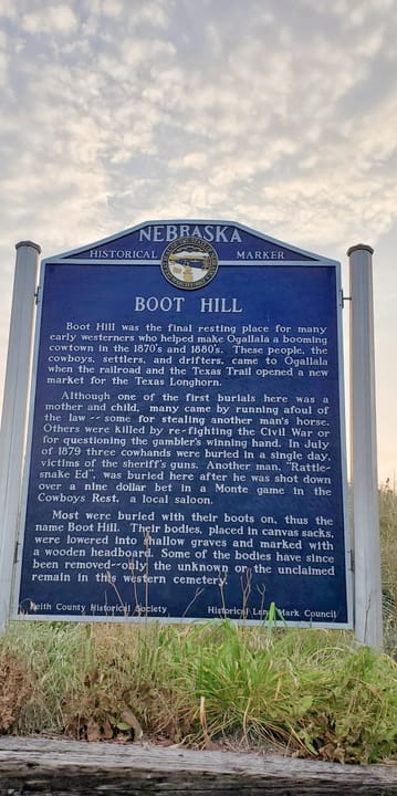 Boot Hill Ogallala Nebraska sign and description   July 2021