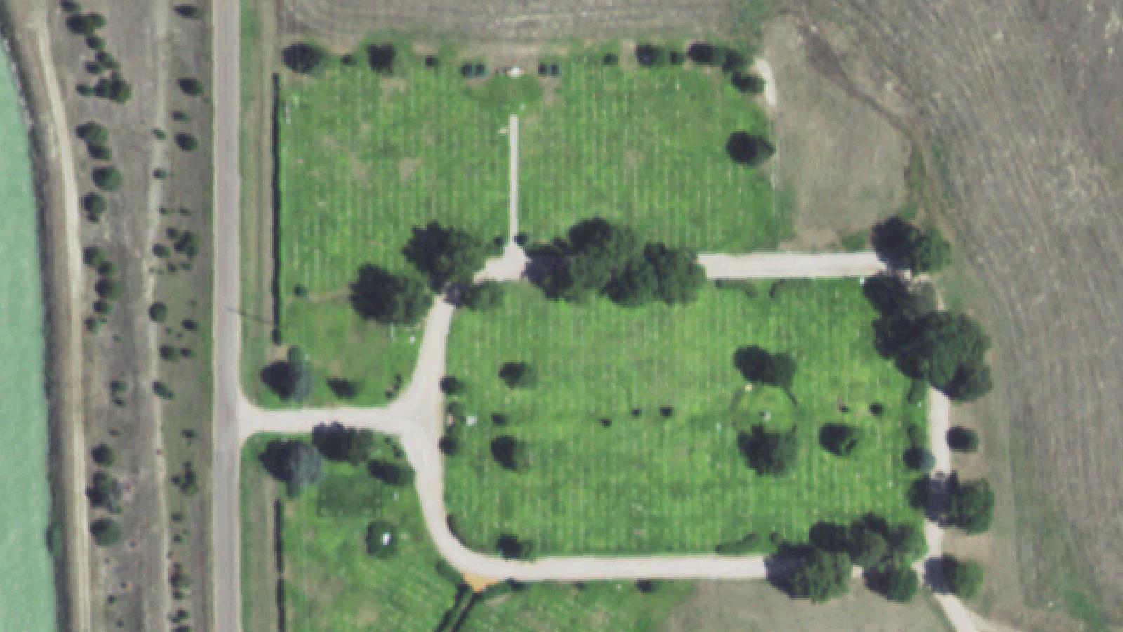 Aerial survey view of Dodge Hill Road & Cemetery
