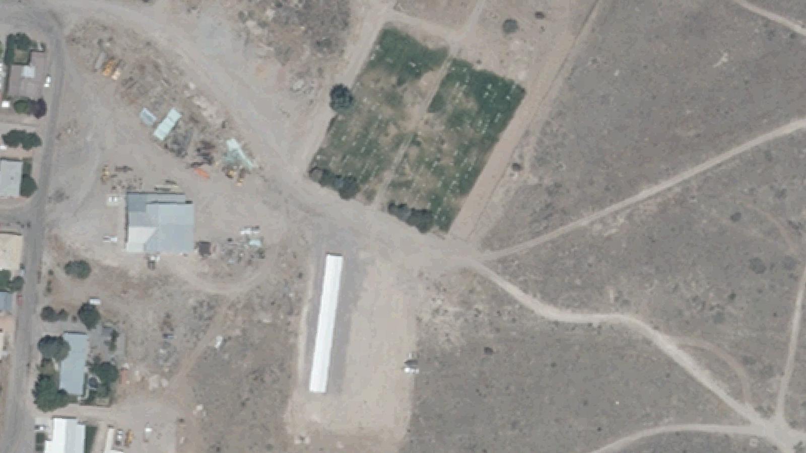 Aerial survey view of Boot Hill Cemetery (Pioche)