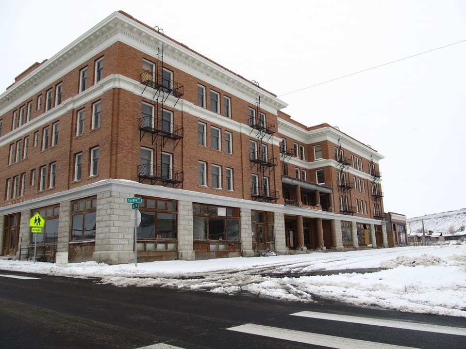 The Goldfield Hotel under a dusting of snow, Goldfield, Nevada, November 2011.