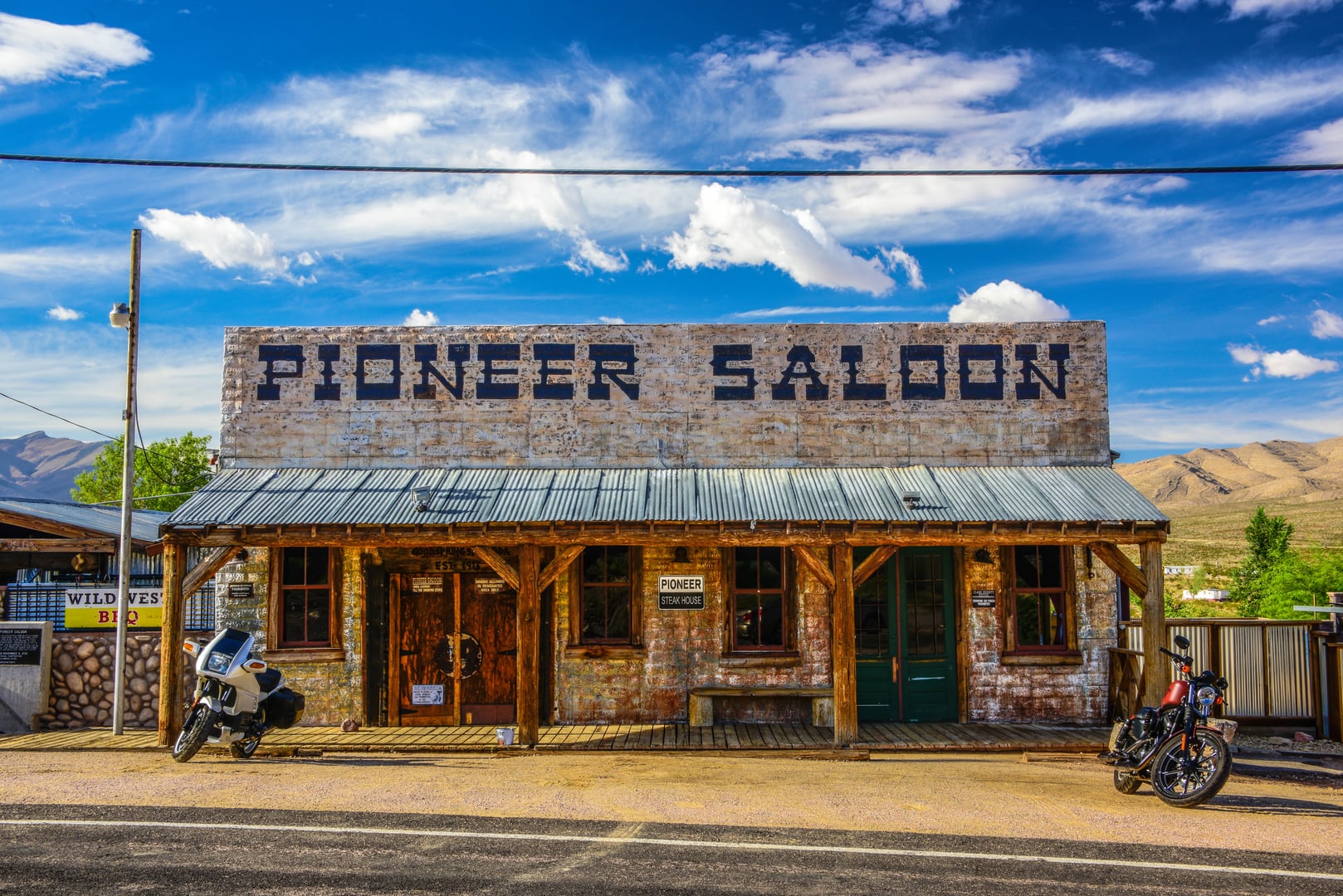 The 1913 Pioneer Saloon, Nevada's oldest working saloon, in the ghost town of Goodsprings