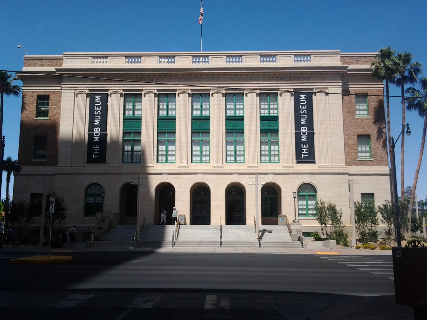 Exterior of the Mob Museum in the 1933 former federal courthouse in downtown Las Vegas