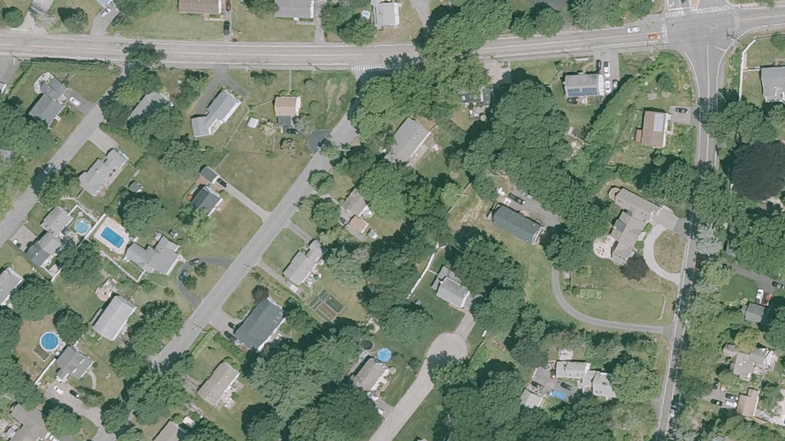 Aerial survey view of Eunice Goody Cole Memorial
