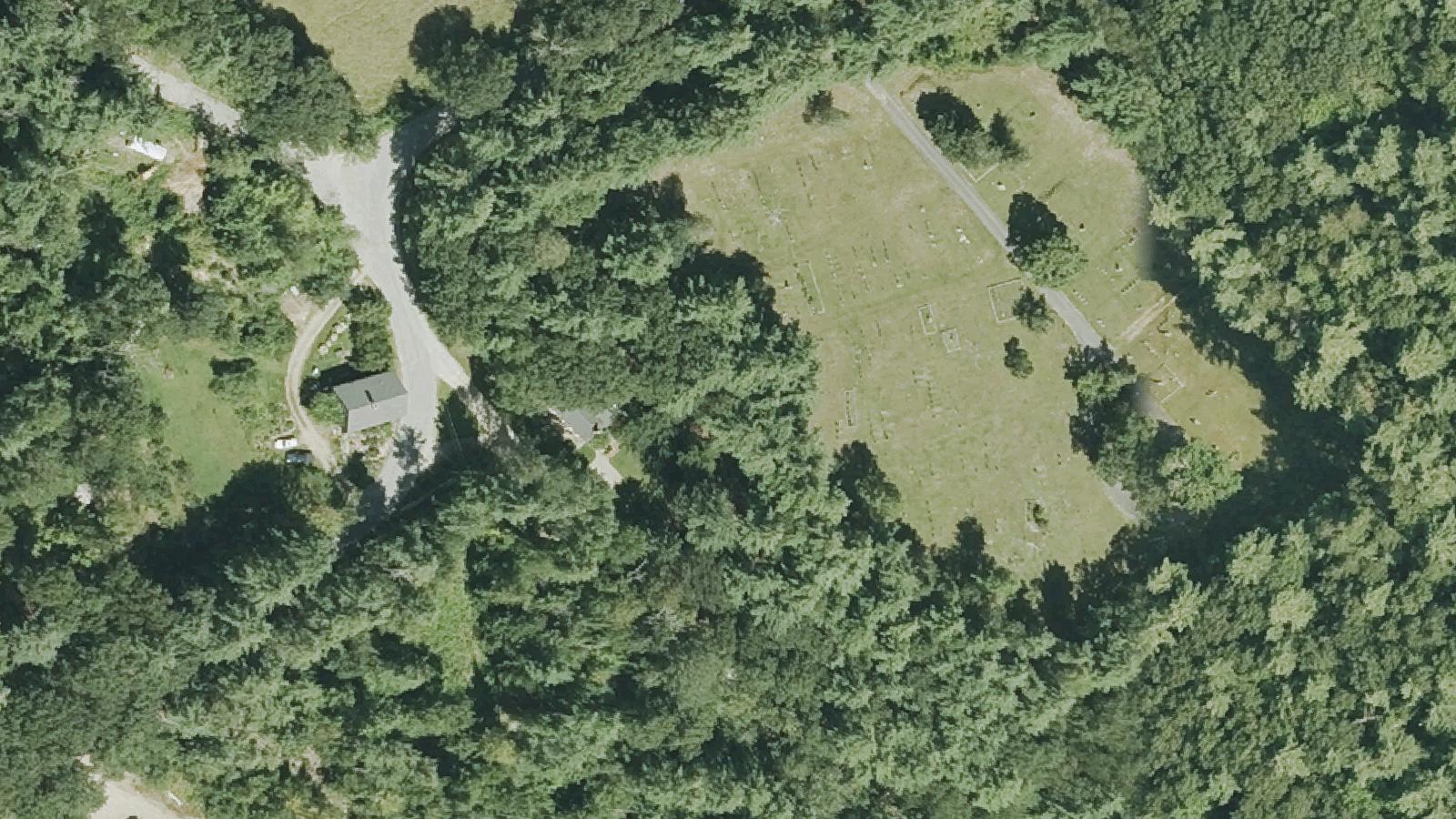 Aerial survey view of Vale End Cemetery