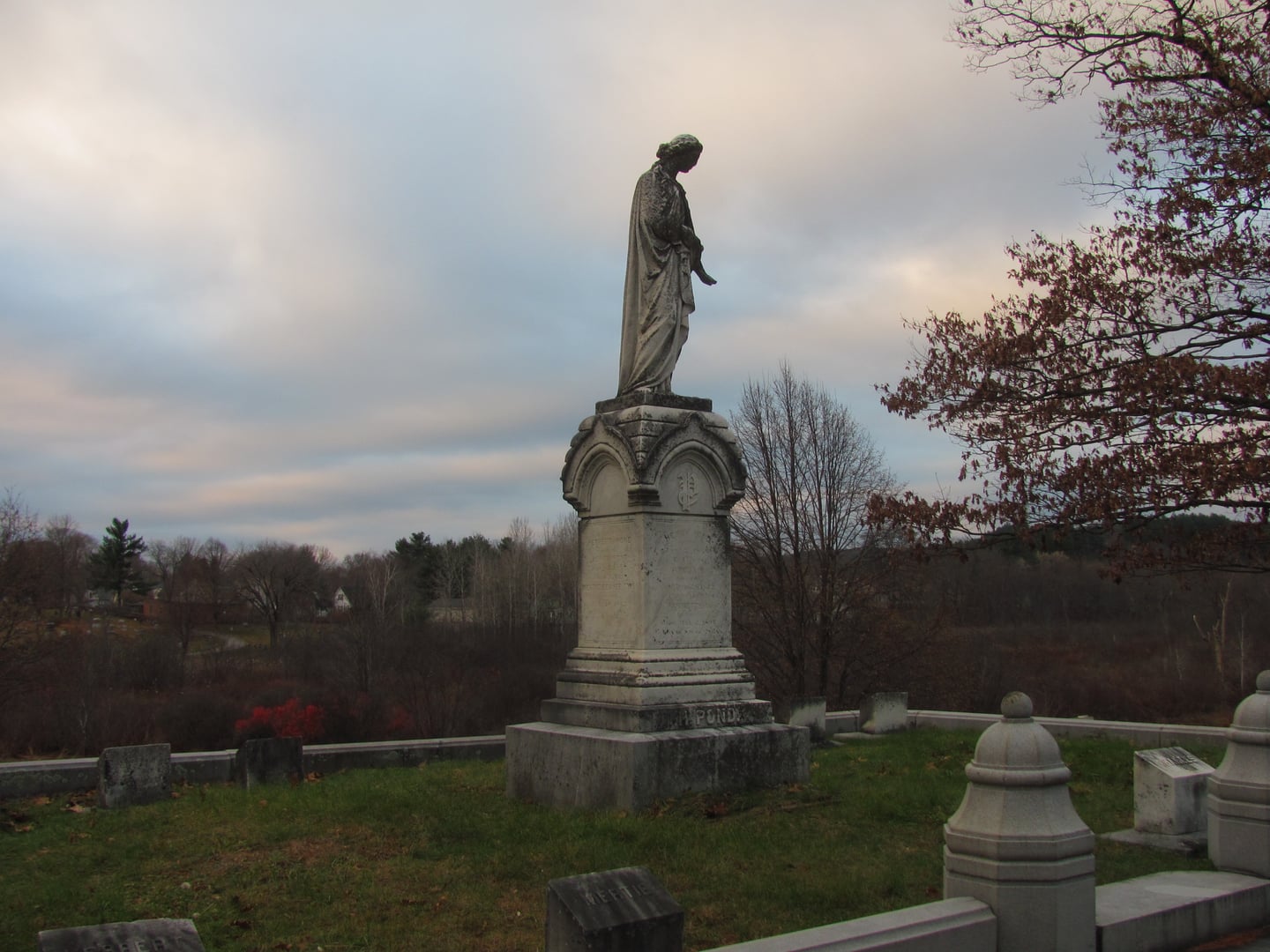 Autumn view of Woodland Cemetery grounds in Keene New Hampshire