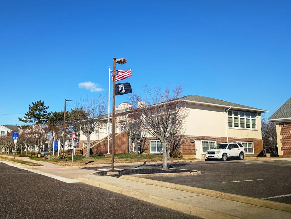 Photo of Atlantic County Library Brigantine Branch in Brigantine, New Jersey. Photo taken from 15th Street looking north.