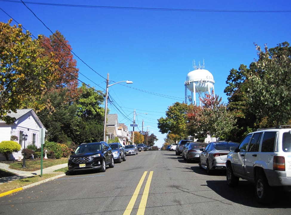 Photo of northbound Madison Street in Carlstadt, New Jersey. Photo taken looking northeast between Central Avenue and Summit Avenue.