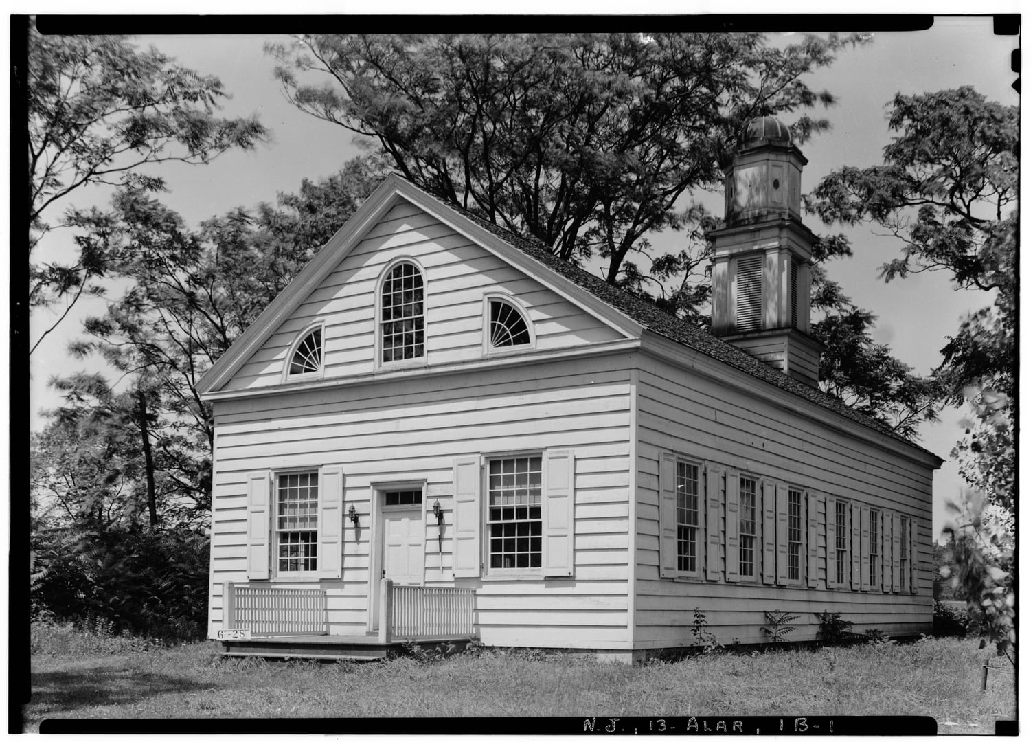 1936 HABS photograph of the church at the Deserted Village (Allaire Village), a preserved 1830s iron works community in Monmouth County, New Jersey