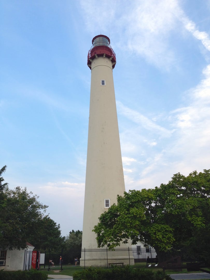 Cape May Lighthouse, a 157-foot brick tower at Cape May Point, New Jersey