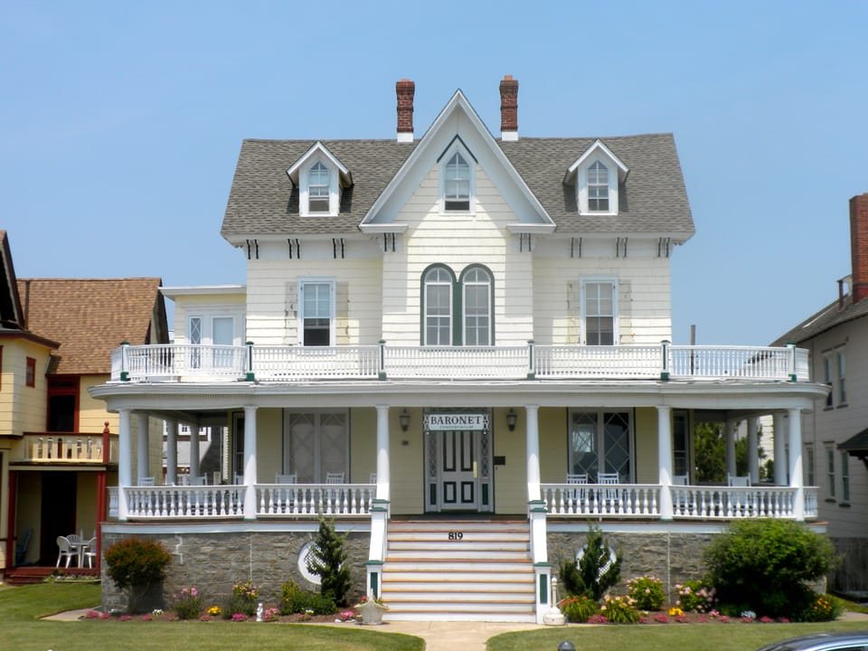 Joseph Lewis House, 819 Beach Dr., in Cape May, New Jersey.  In the Cape May Historic District, an NHL since 1976