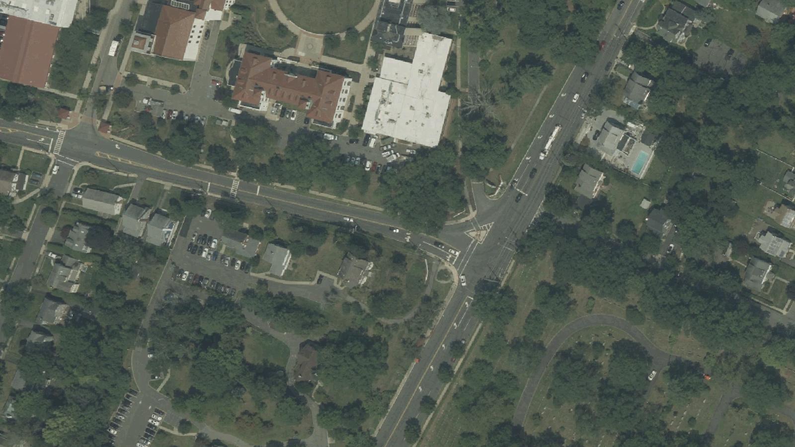 Aerial survey view of Montclair State University (Hawk Crossings)
