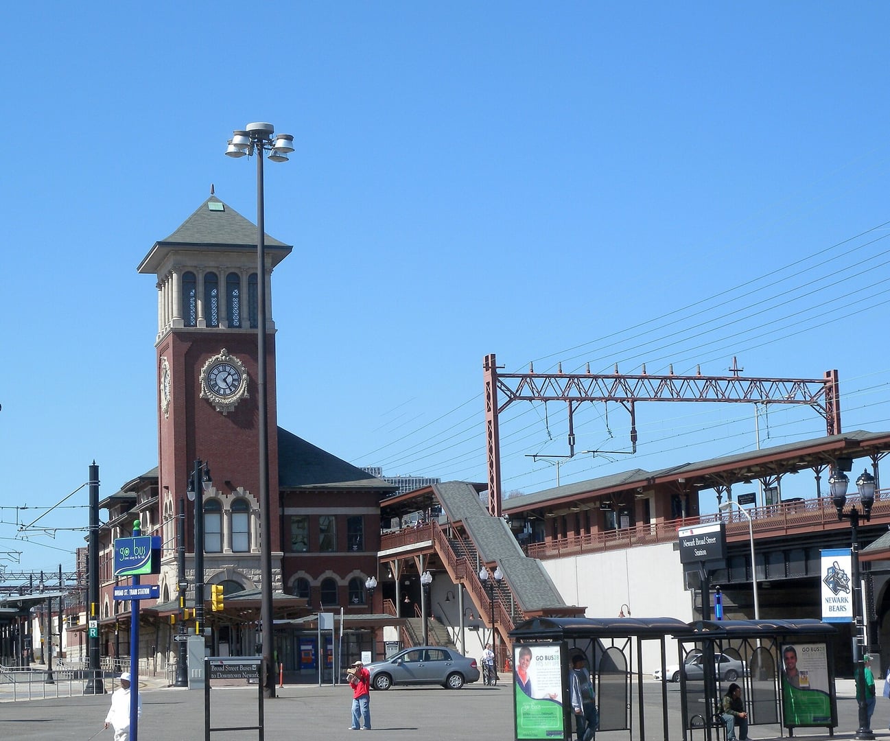 Newark Broad Street Station — 1903 Renaissance Revival headhouse and campanile by Frank J. Niles, viewed from Broad Street, Newark, New Jersey