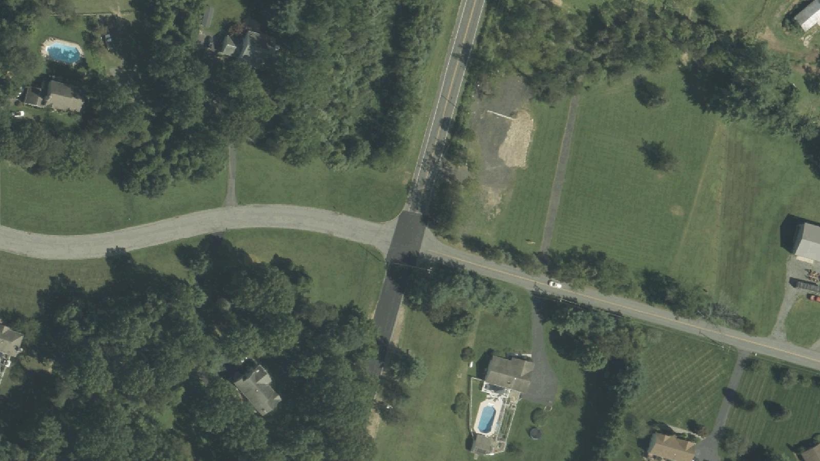 Aerial survey view of Washington Cemetery