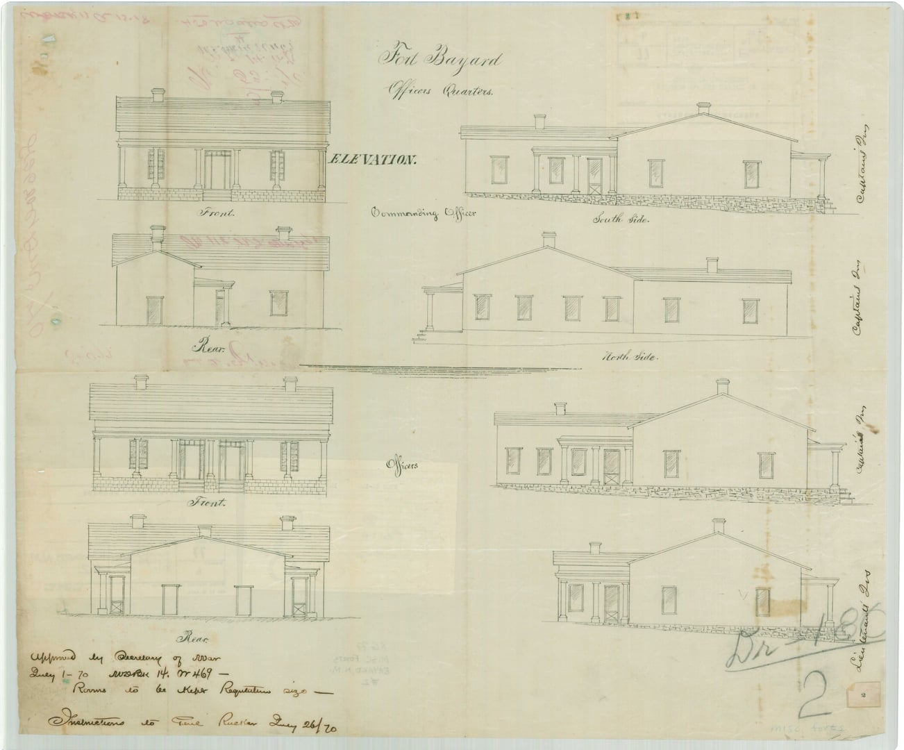 Officers' quarters at Fort Bayard, New Mexico, a former U.S. Army post and tuberculosis sanitarium in the Fort Bayard Historic District near Santa Clara.