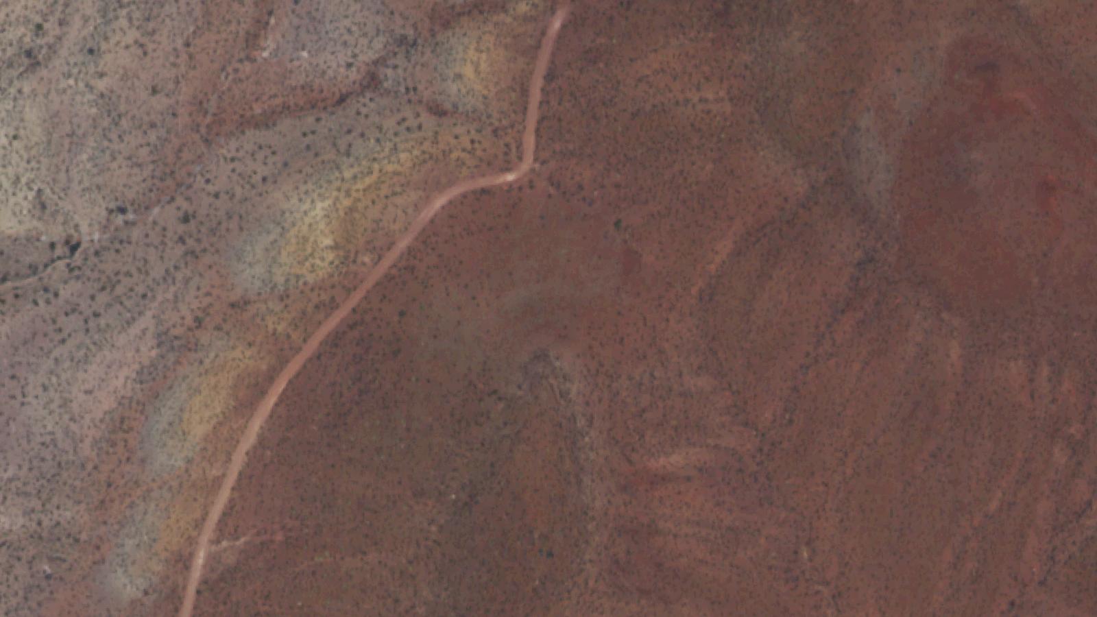 Aerial survey view of Fort Craig National Historic Site (Battle of Valverde)