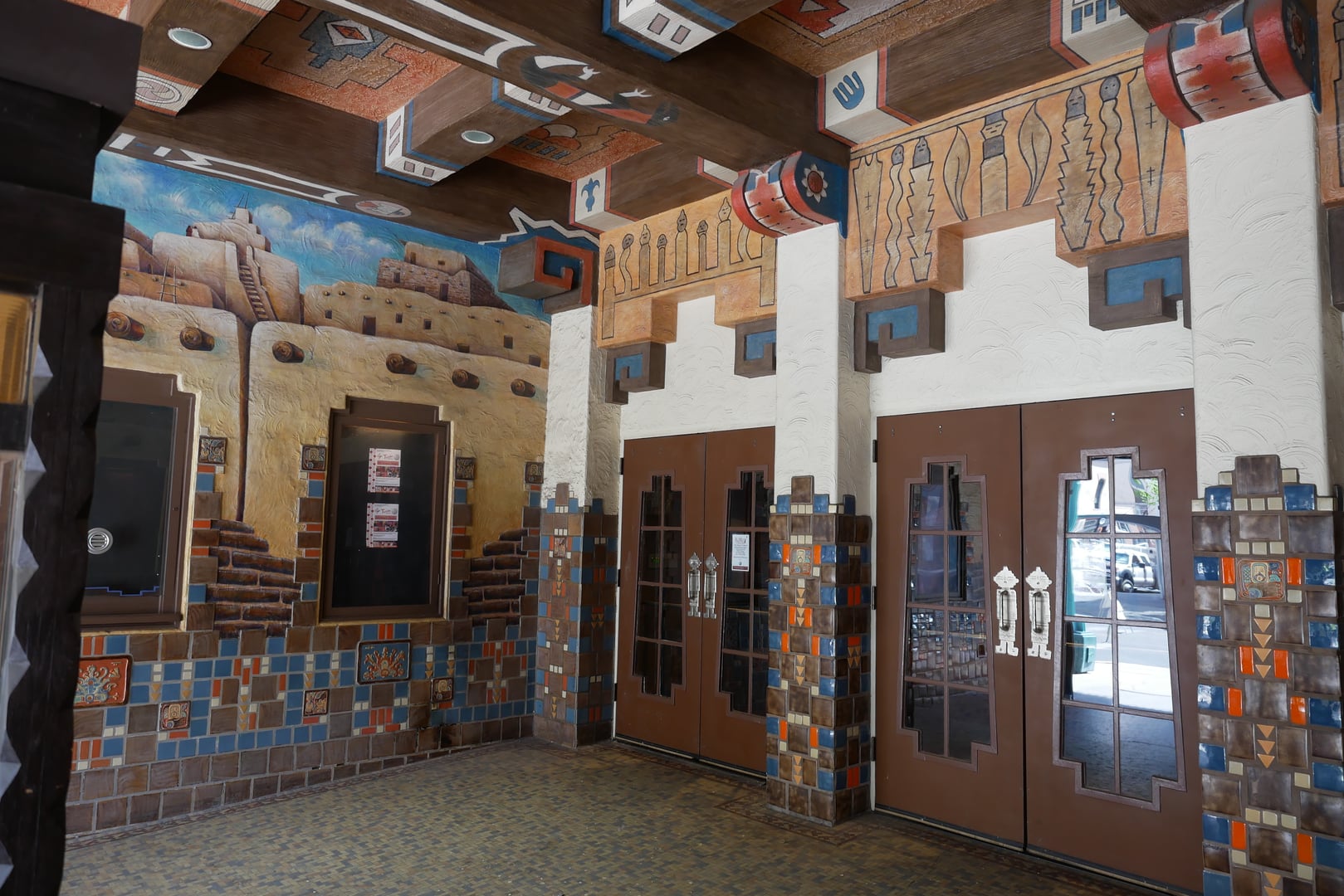 KiMo Theatre Pueblo Deco facade on Central Avenue in Albuquerque New Mexico