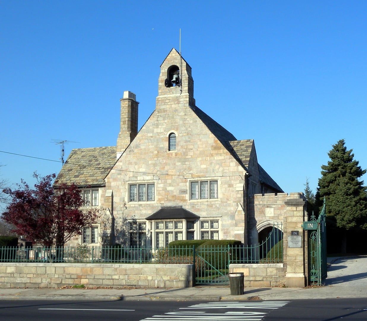 Gatehouse of Lutheran/All Faiths Cemetery along Metropolitan Avenue in Middle Village, Queens