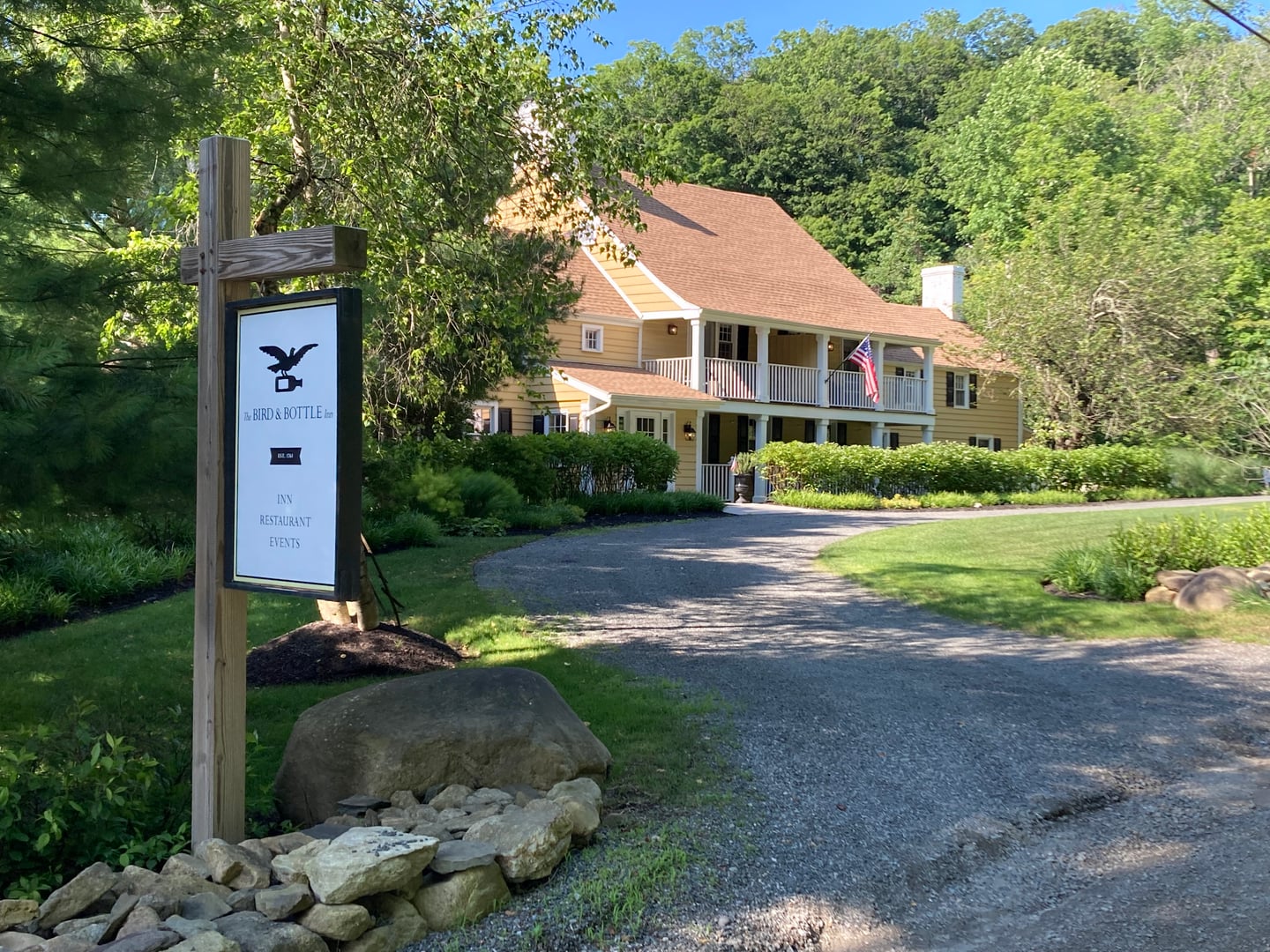 Historic Bird and Bottle Inn colonial stagecoach stop in Garrison New York