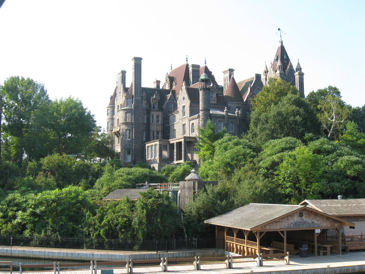 Boldt Castle six-story stone mansion on Heart Island in the Thousand Islands of New York