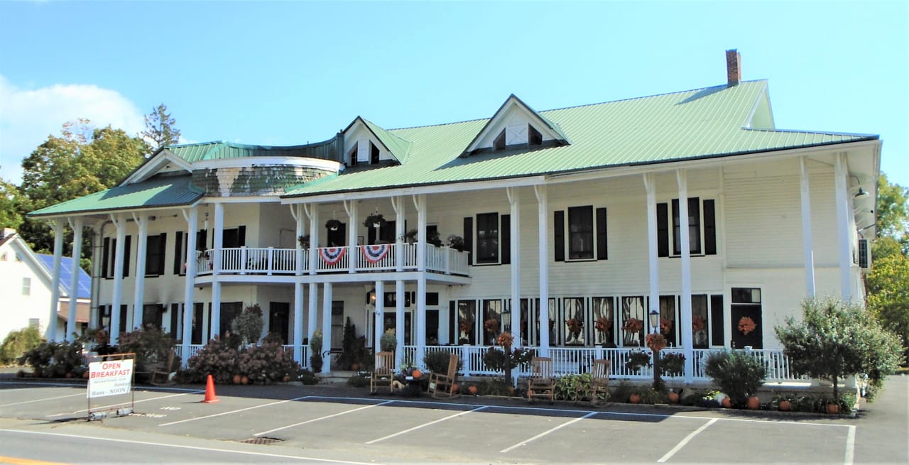 Historic Hotel Broadalbin building exterior on West Main Street in Broadalbin New York