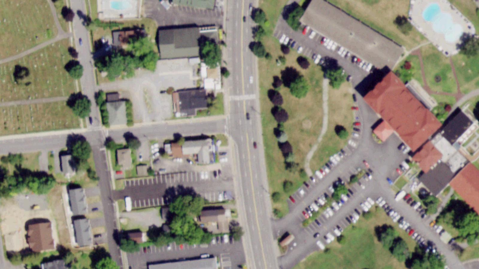 Aerial survey view of Caldwell Cemetery
