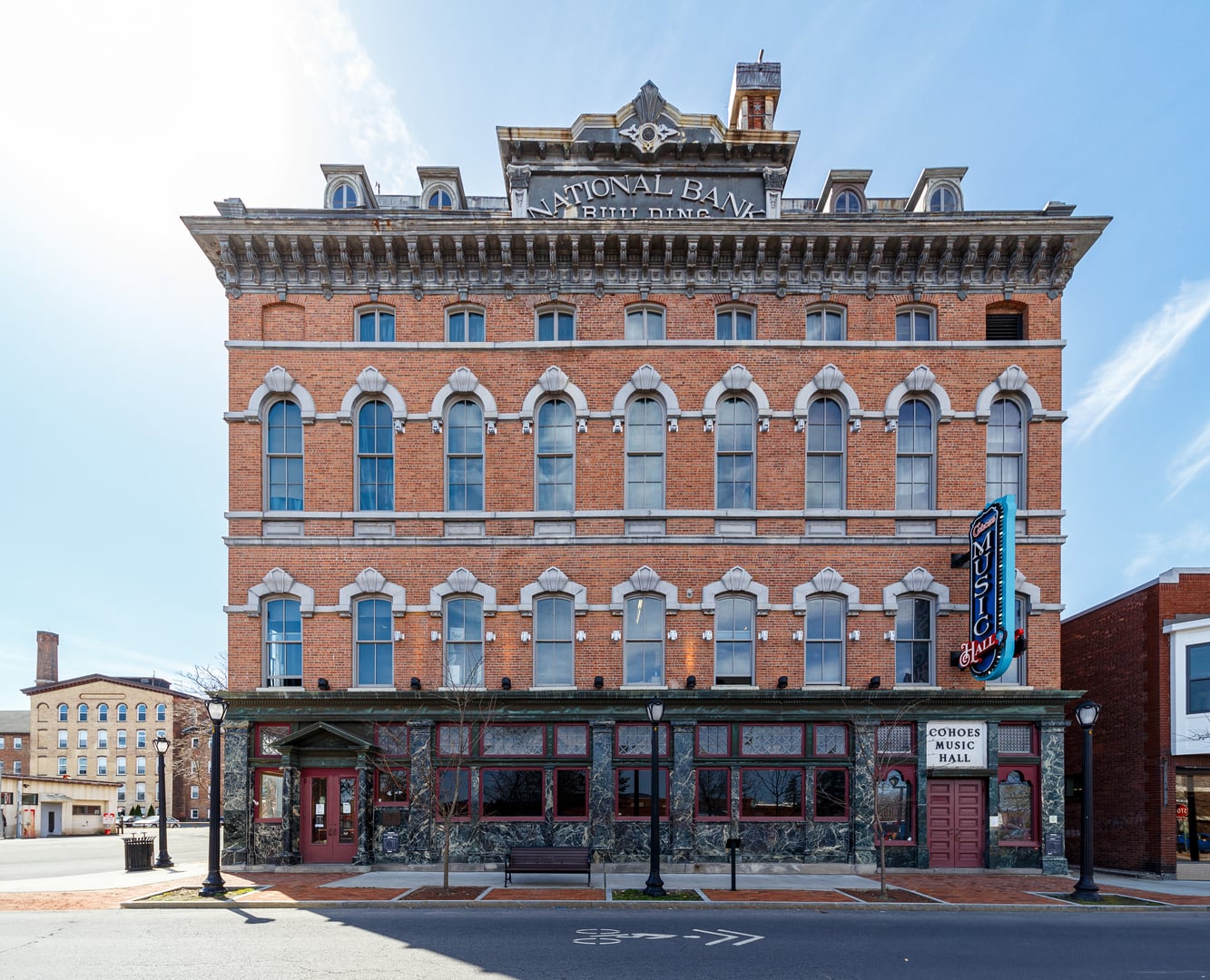 Cohoes Music Hall Second Empire brick facade in Cohoes New York