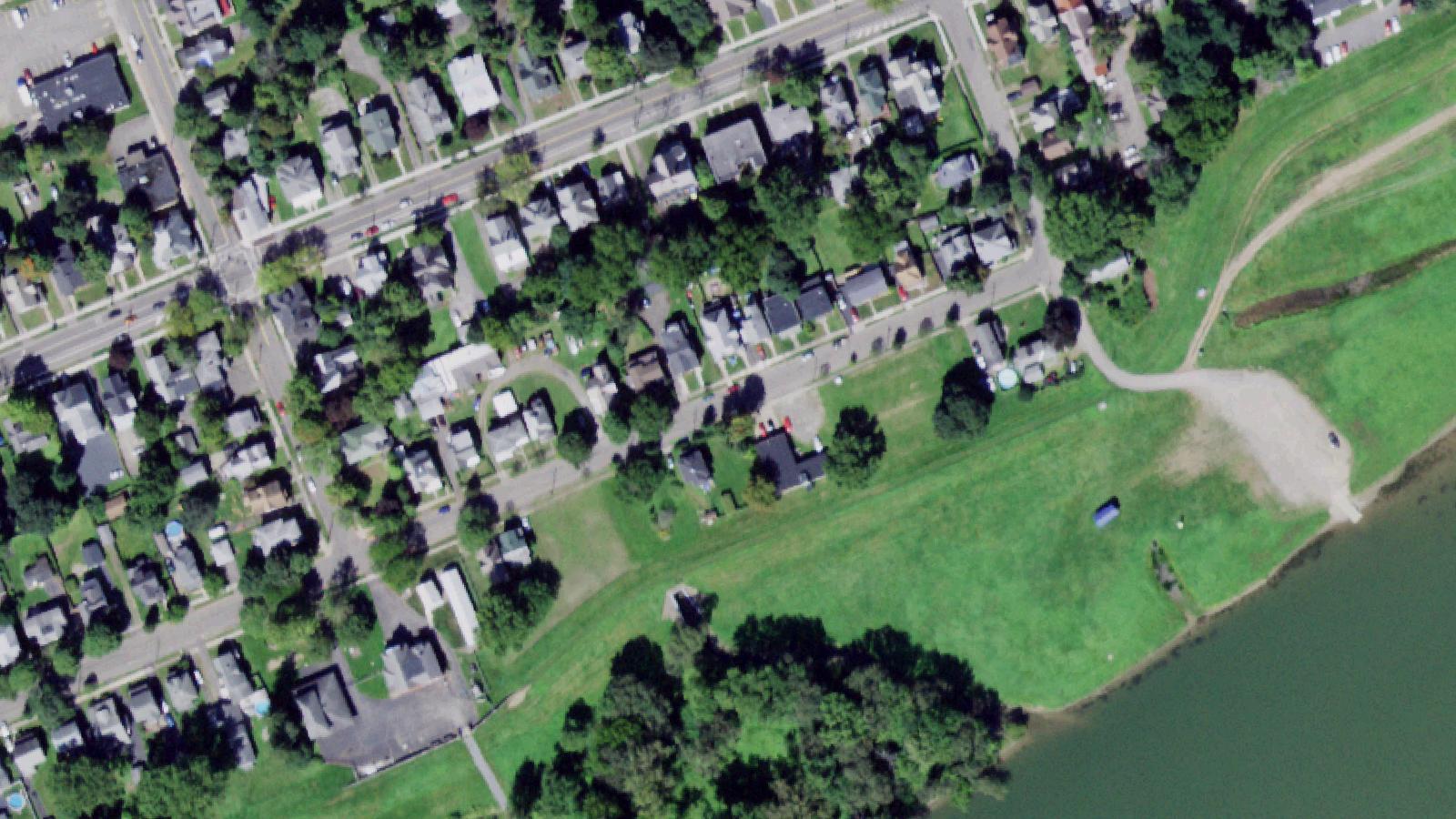 Aerial survey view of Elmira Civil War Prison Camp (Hellmira)