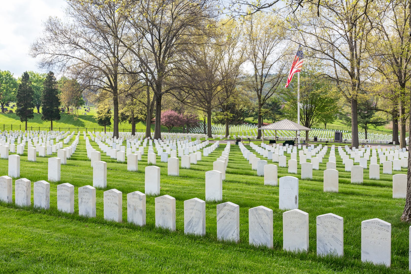 Monument at Woodlawn National Cemetery in Elmira, New York, marking the Confederate burial section of soldiers who died at the Elmira prison camp