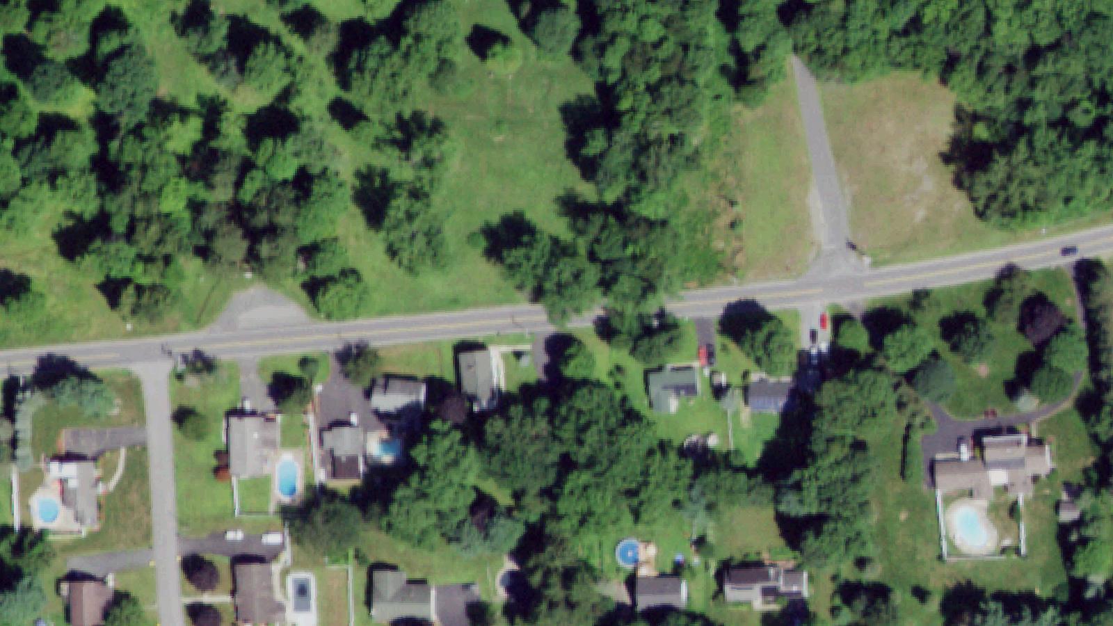 Aerial survey view of Forest Park Cemetery (Pinewoods Cemetery)
