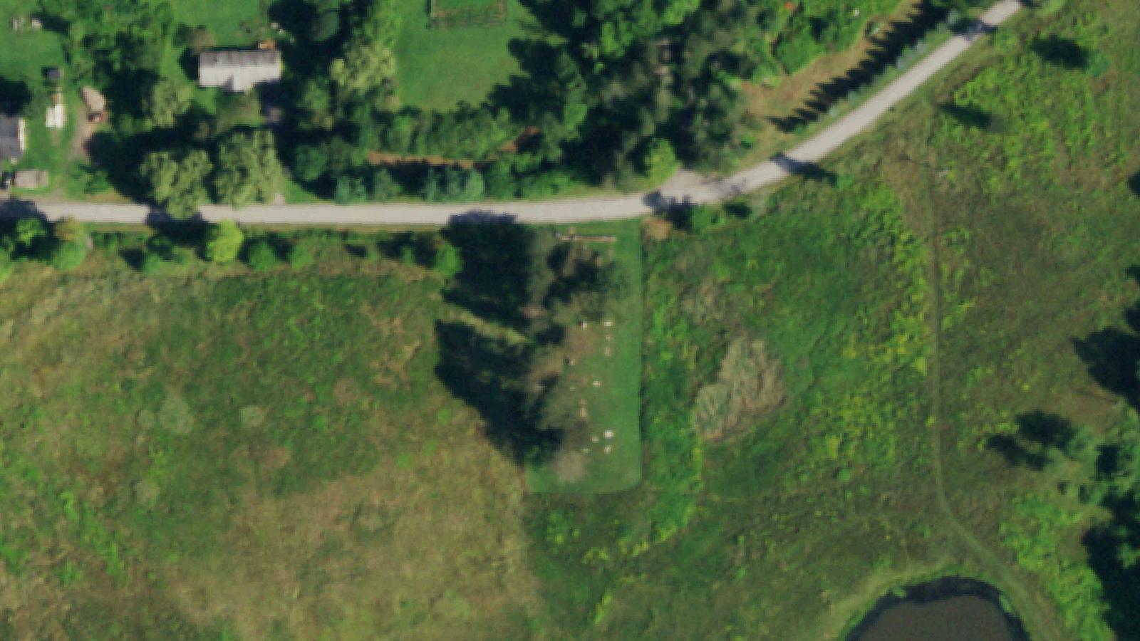 Aerial survey view of Goosehill Cemetery