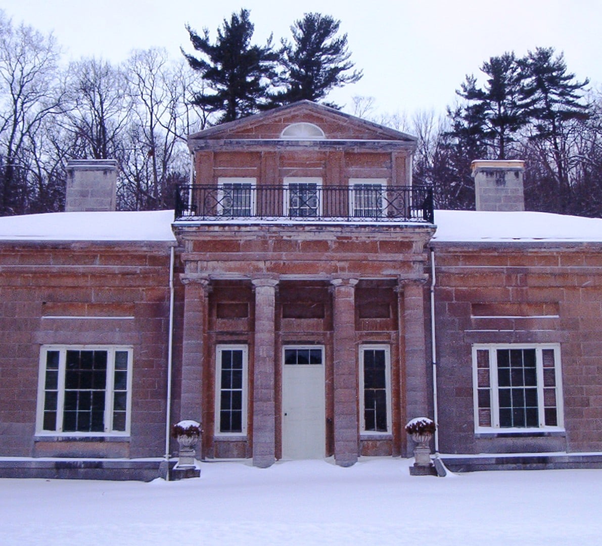 Hyde Hall — neoclassical National Historic Landmark mansion on Otsego Lake, Springfield Center NY, photographed December 2007