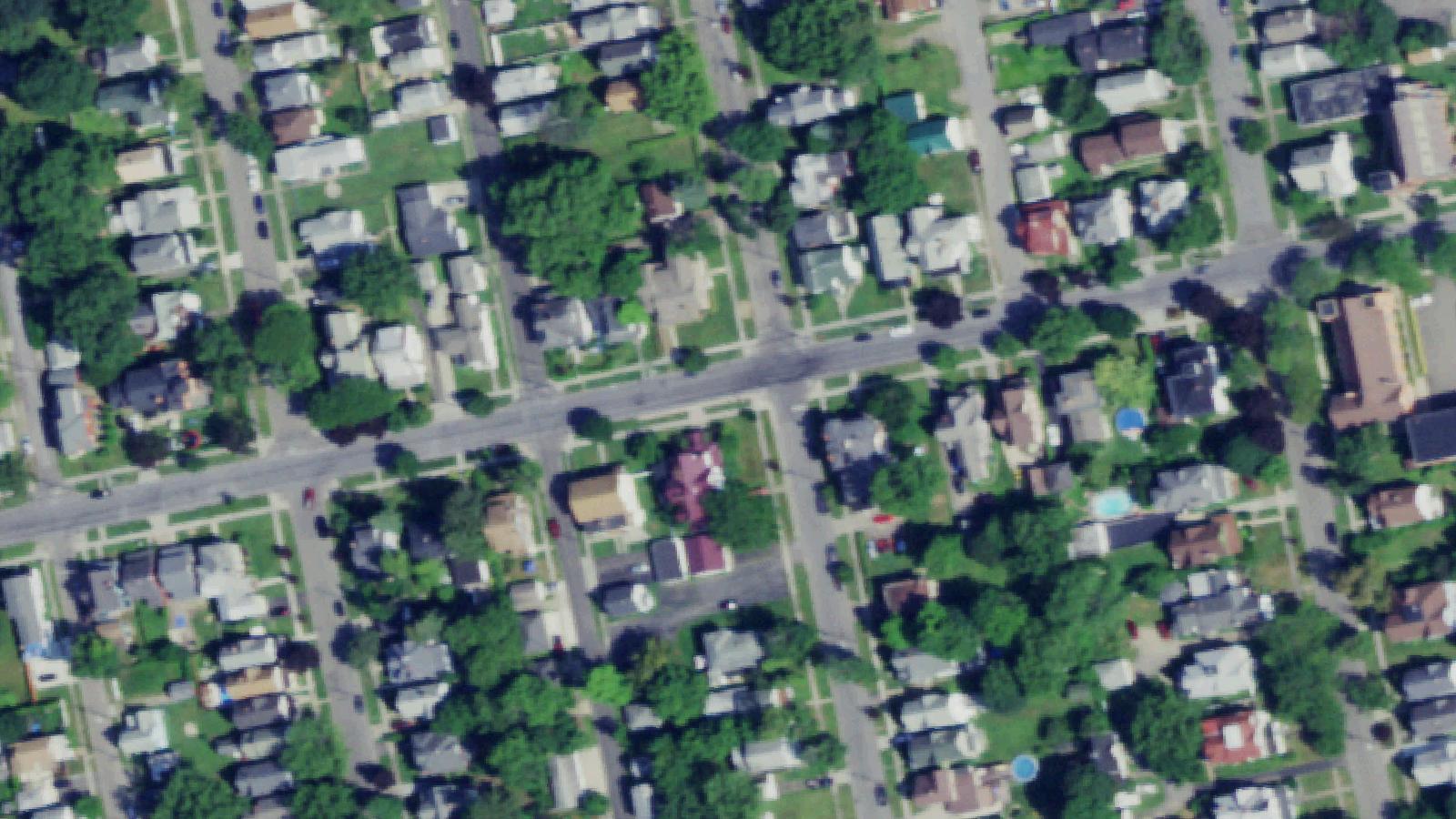Aerial survey view of Ivy League Psychic Academy (Rhodes House)