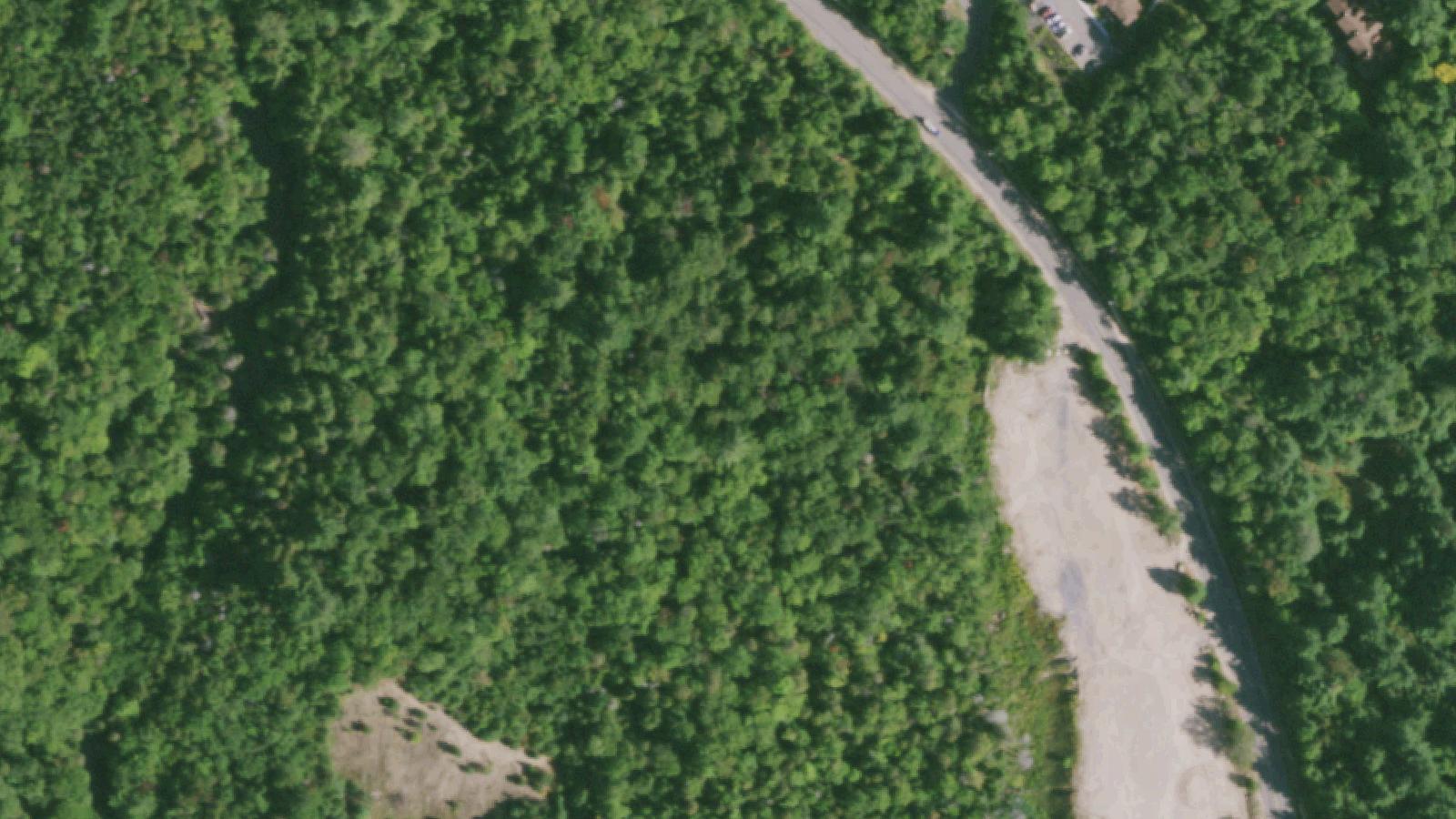 Aerial survey view of Lake Placid — Pulpit Rock (Mabel Smith Douglass Site)