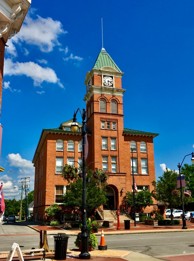 Lancaster Opera House and Town Hall, three-story 1896 Italianate brick building in Lancaster, New York