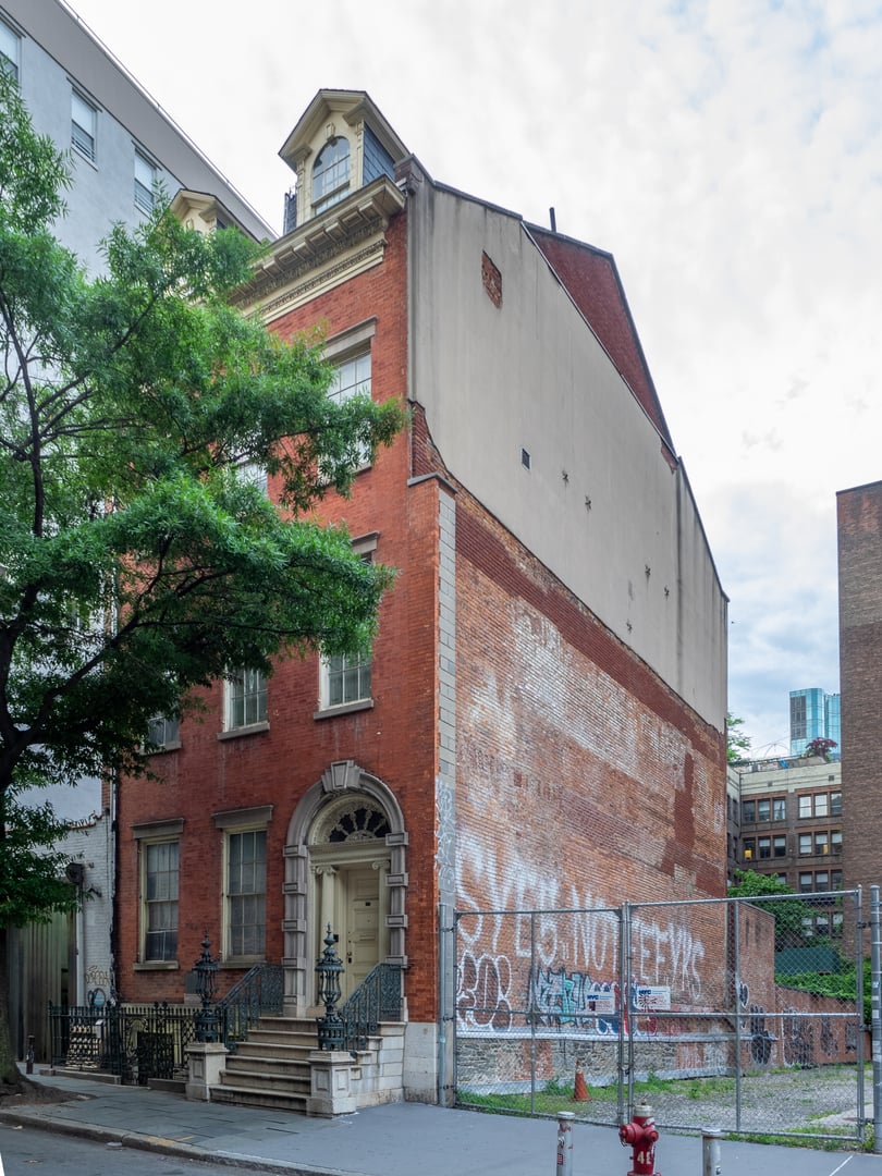 Merchant's House Museum facade at 29 East 4th Street in NoHo, Manhattan — 1832 Federal-style brick home